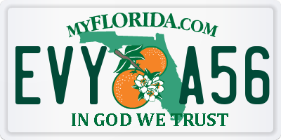 FL license plate EVYA56