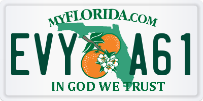 FL license plate EVYA61