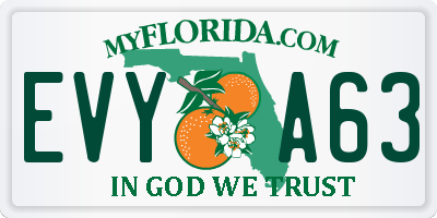 FL license plate EVYA63