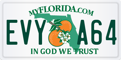 FL license plate EVYA64