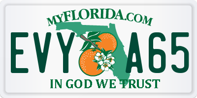 FL license plate EVYA65