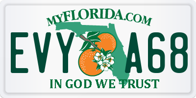 FL license plate EVYA68