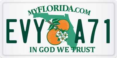 FL license plate EVYA71
