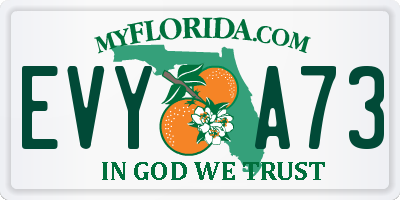 FL license plate EVYA73
