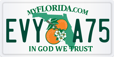 FL license plate EVYA75