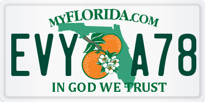 FL license plate EVYA78