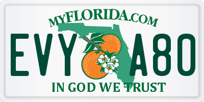 FL license plate EVYA80