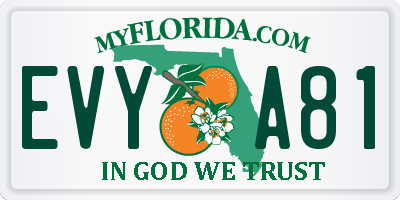 FL license plate EVYA81