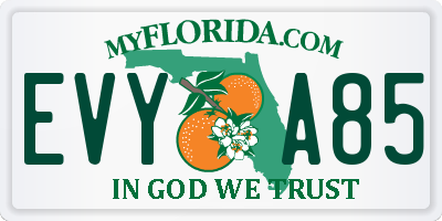 FL license plate EVYA85