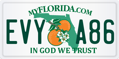 FL license plate EVYA86
