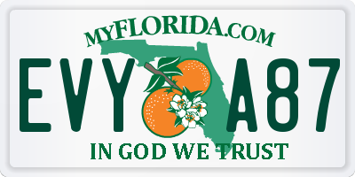 FL license plate EVYA87