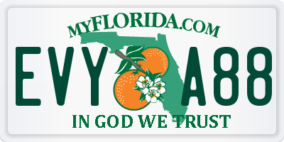 FL license plate EVYA88