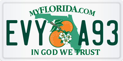 FL license plate EVYA93