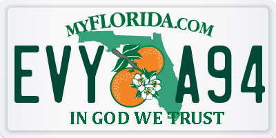 FL license plate EVYA94
