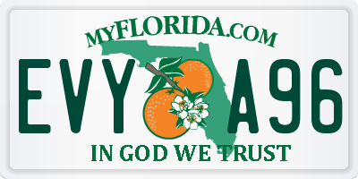 FL license plate EVYA96