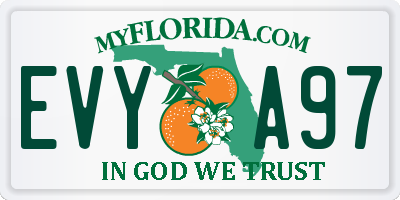 FL license plate EVYA97