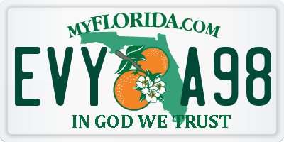 FL license plate EVYA98