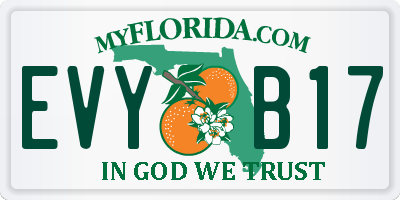FL license plate EVYB17