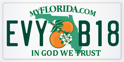 FL license plate EVYB18