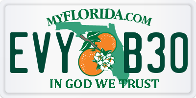 FL license plate EVYB30