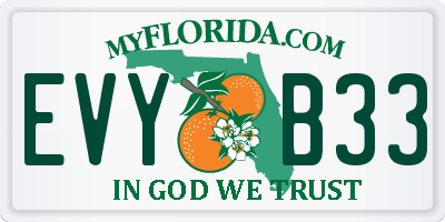 FL license plate EVYB33