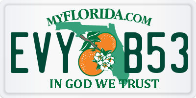 FL license plate EVYB53