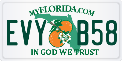 FL license plate EVYB58