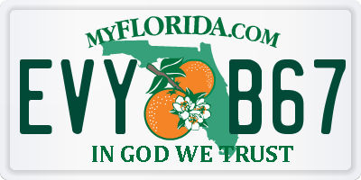FL license plate EVYB67