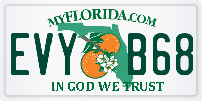 FL license plate EVYB68