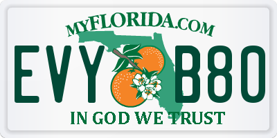 FL license plate EVYB80