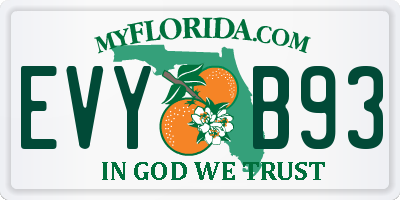 FL license plate EVYB93