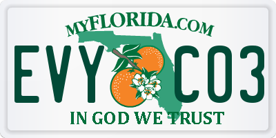 FL license plate EVYC03