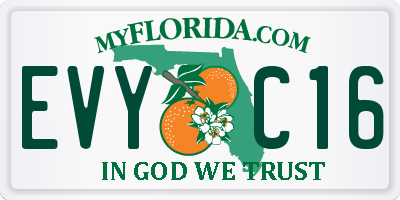 FL license plate EVYC16