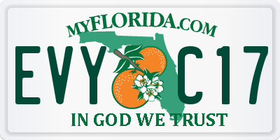 FL license plate EVYC17