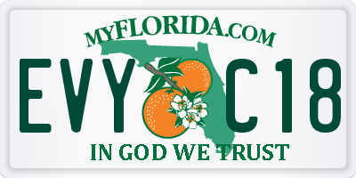 FL license plate EVYC18