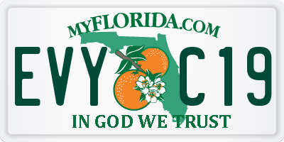 FL license plate EVYC19