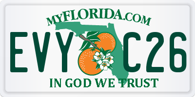 FL license plate EVYC26
