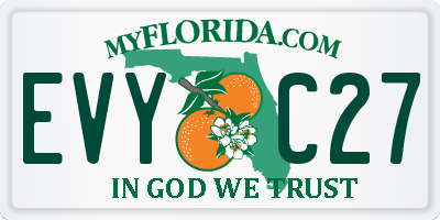 FL license plate EVYC27