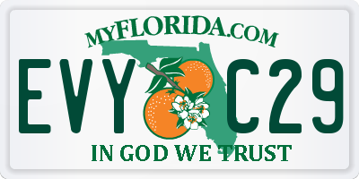 FL license plate EVYC29