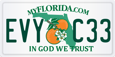 FL license plate EVYC33