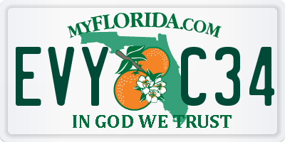 FL license plate EVYC34