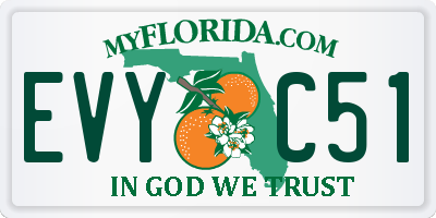 FL license plate EVYC51