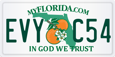 FL license plate EVYC54