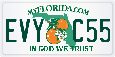 FL license plate EVYC55