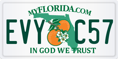 FL license plate EVYC57