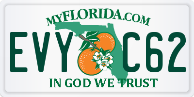 FL license plate EVYC62