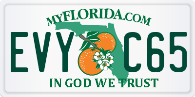 FL license plate EVYC65