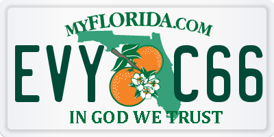 FL license plate EVYC66