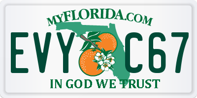 FL license plate EVYC67