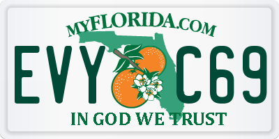 FL license plate EVYC69